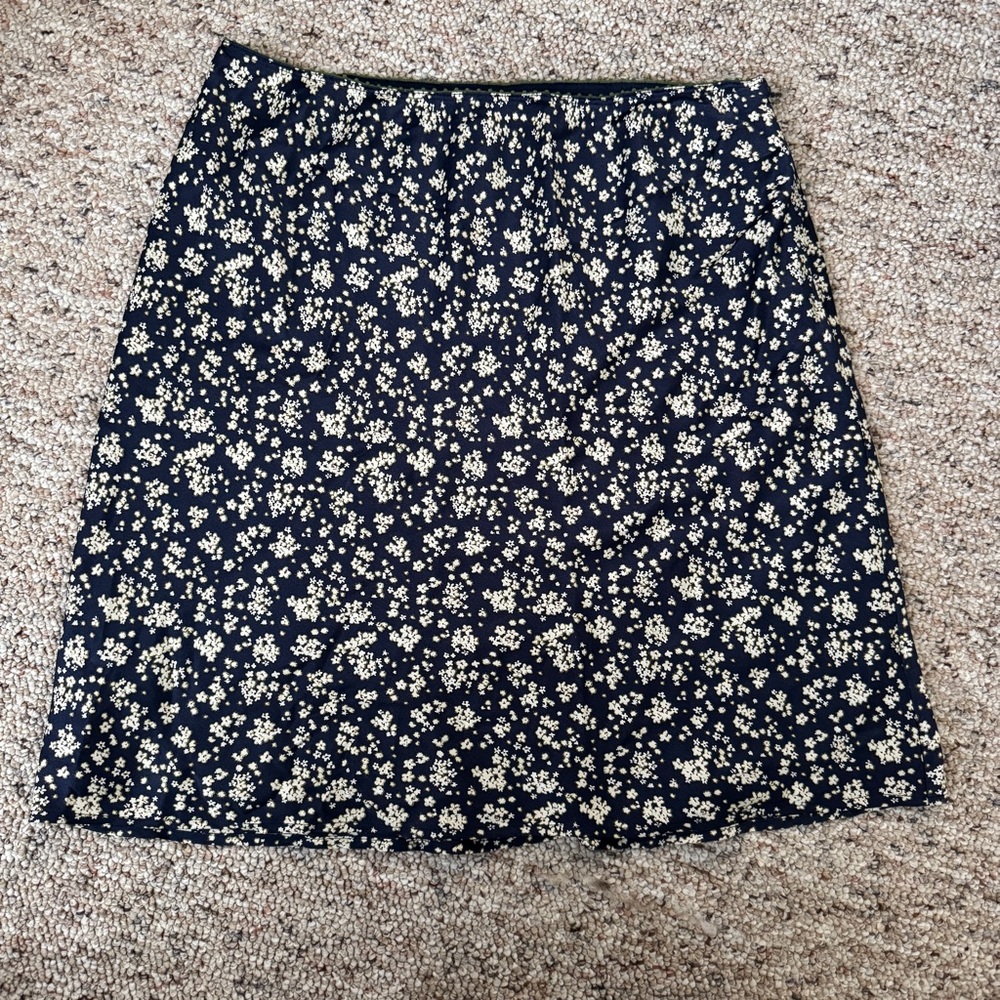 American Eagle Early 2000s Floral Satin Slip Skirt